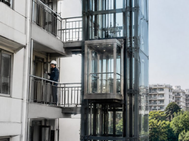 玉林旧楼加建观光电梯
